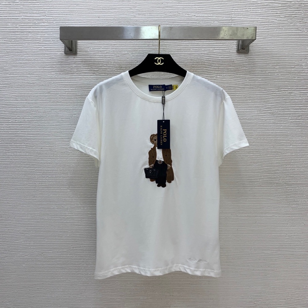 Polo by Ralph Lauren White Tee with Bear Embroidery